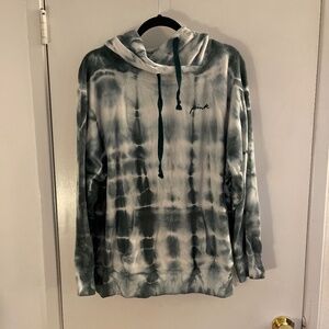 Victoria’s Secret Pink Green the dye terry hoodie size large